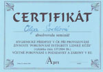 Certifikt splnn hygienickch pedpis v R a porovnn dle norem EU